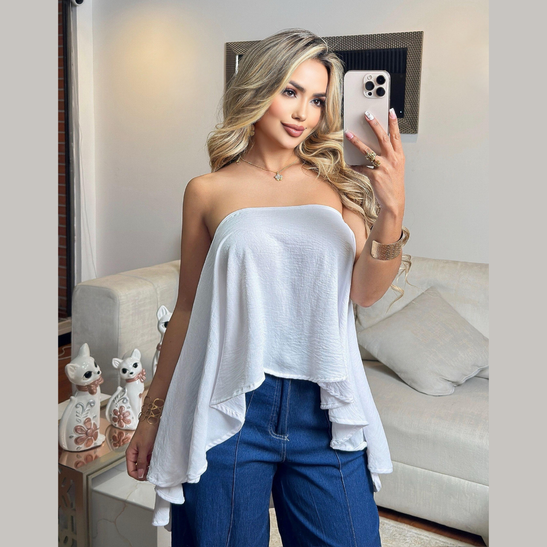 Blusa asimétrica mujer elegante casual