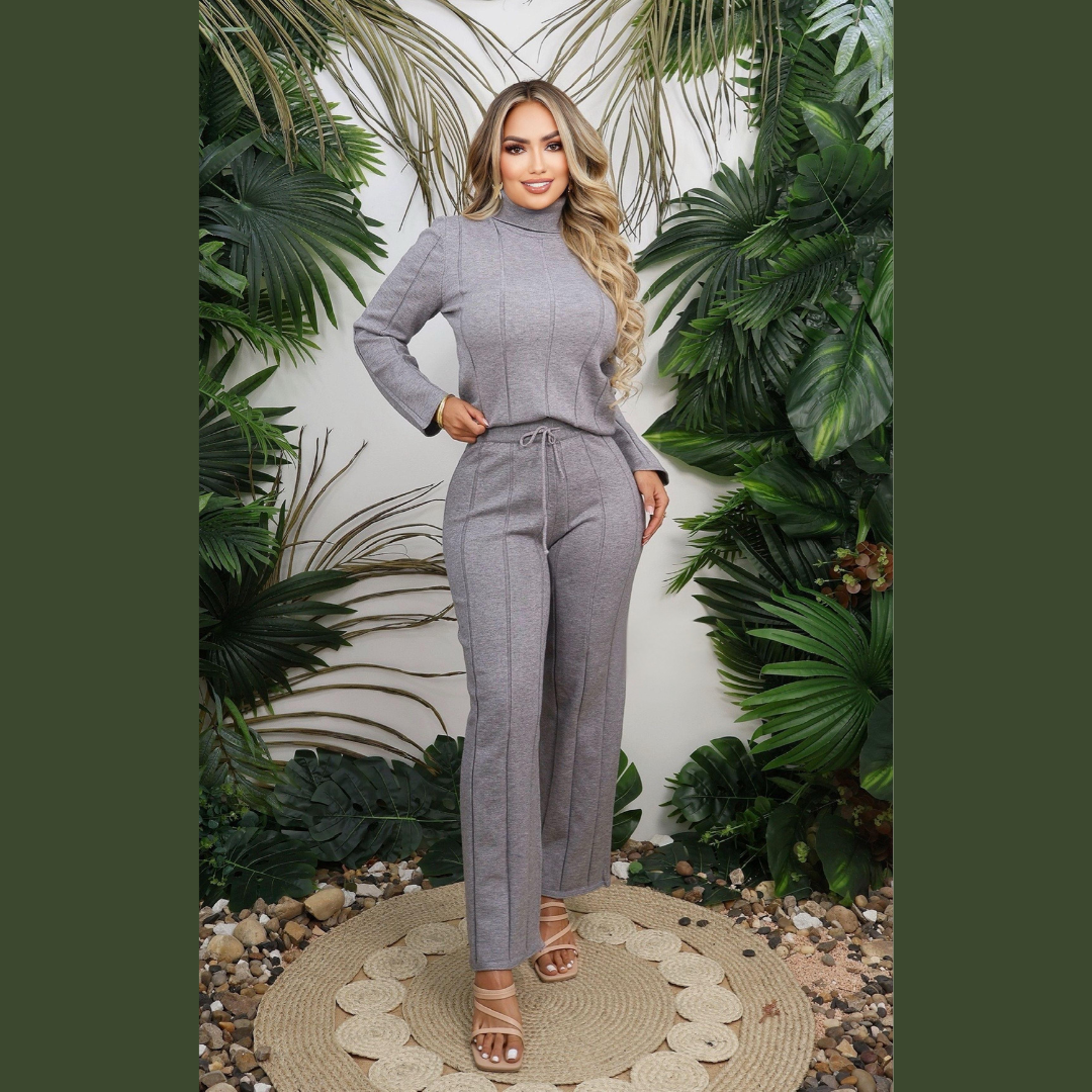 Conjunto Blusa Manga Larga y Pantalón Tipo Jogger Elegante