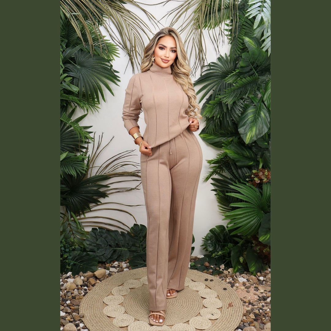 Conjunto Blusa Manga Larga y Pantalón Tipo Jogger Elegante