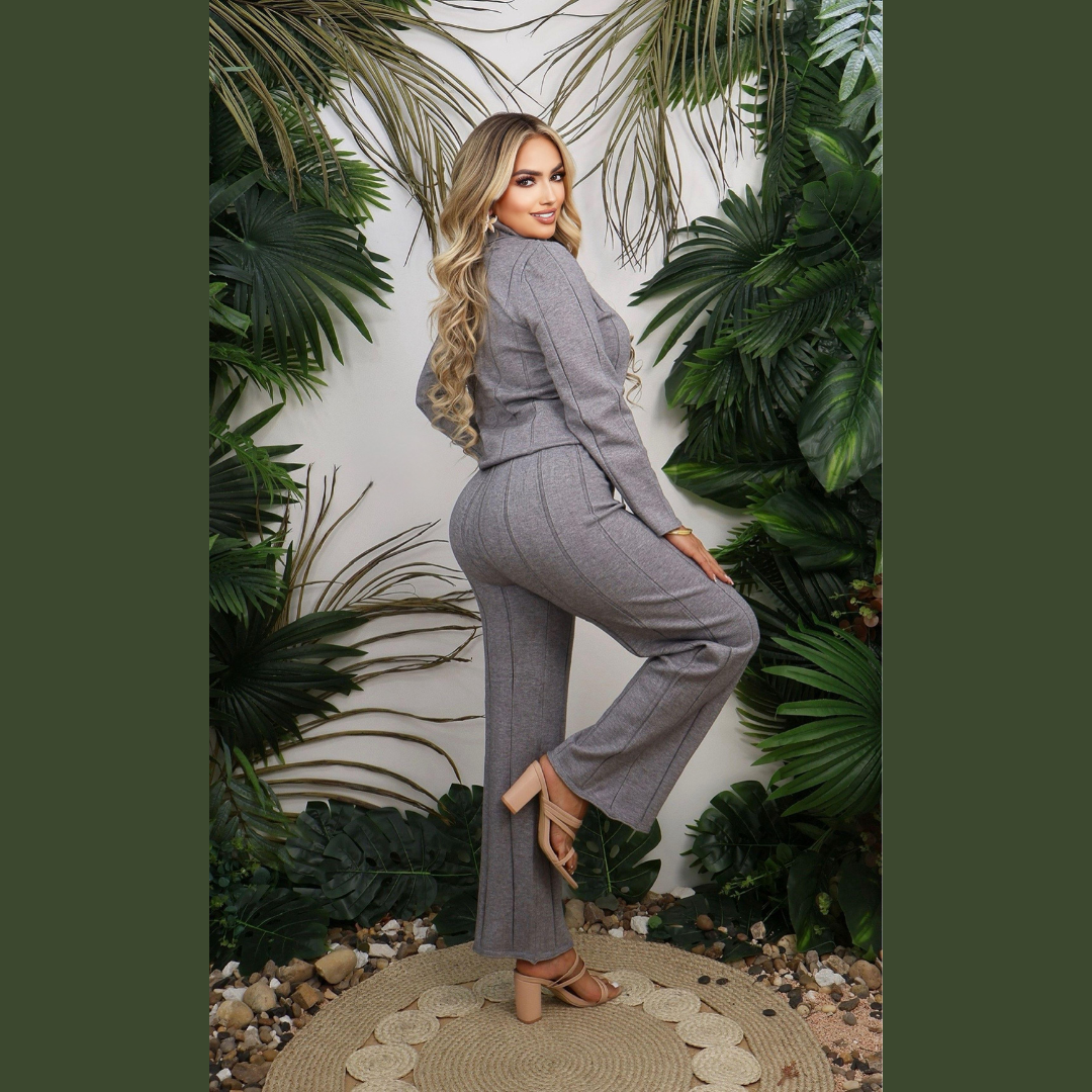 Conjunto Blusa Manga Larga y Pantalón Tipo Jogger Elegante