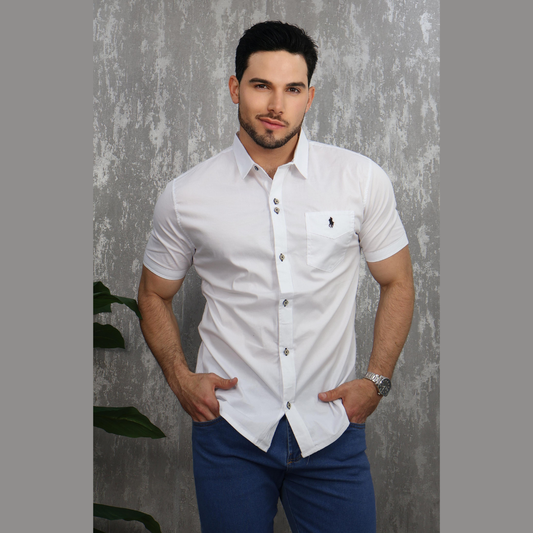Camisa Casual Manga Corta Para Hombre