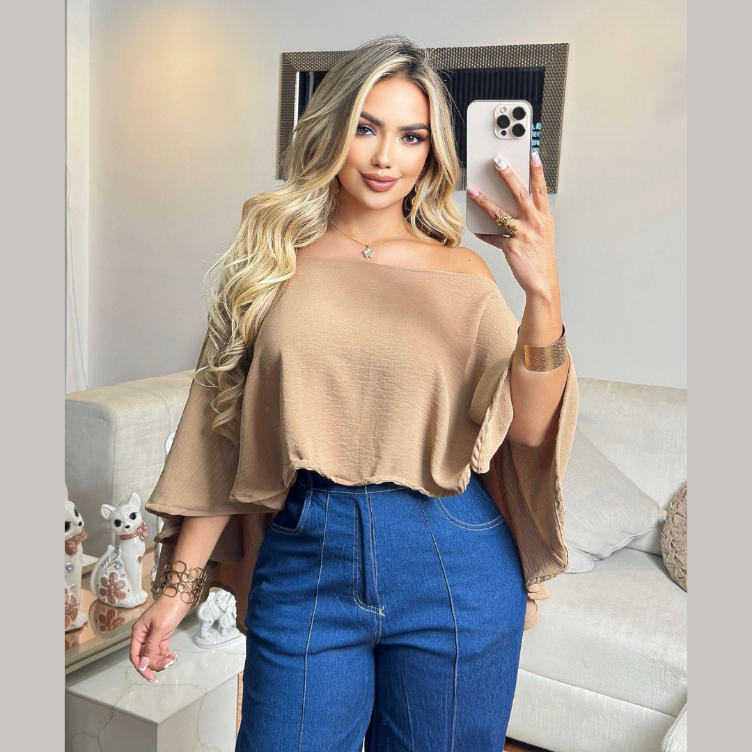 Blusa asimétrica mujer elegante casual