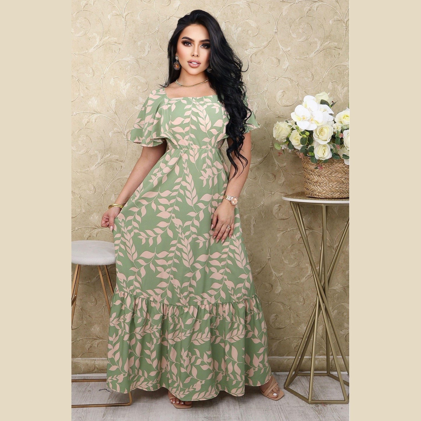 Vestido Maxi Estampado Femenino - Estilo Casual Elegante Colombia