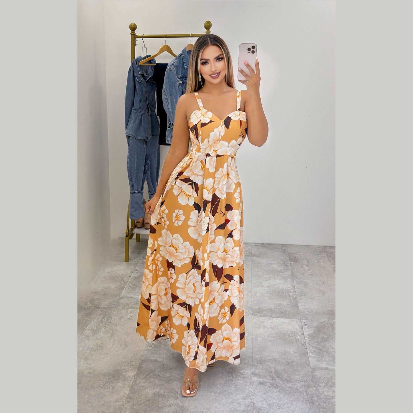 Vestido Largo Floral Mujer Verano Casual Elegante