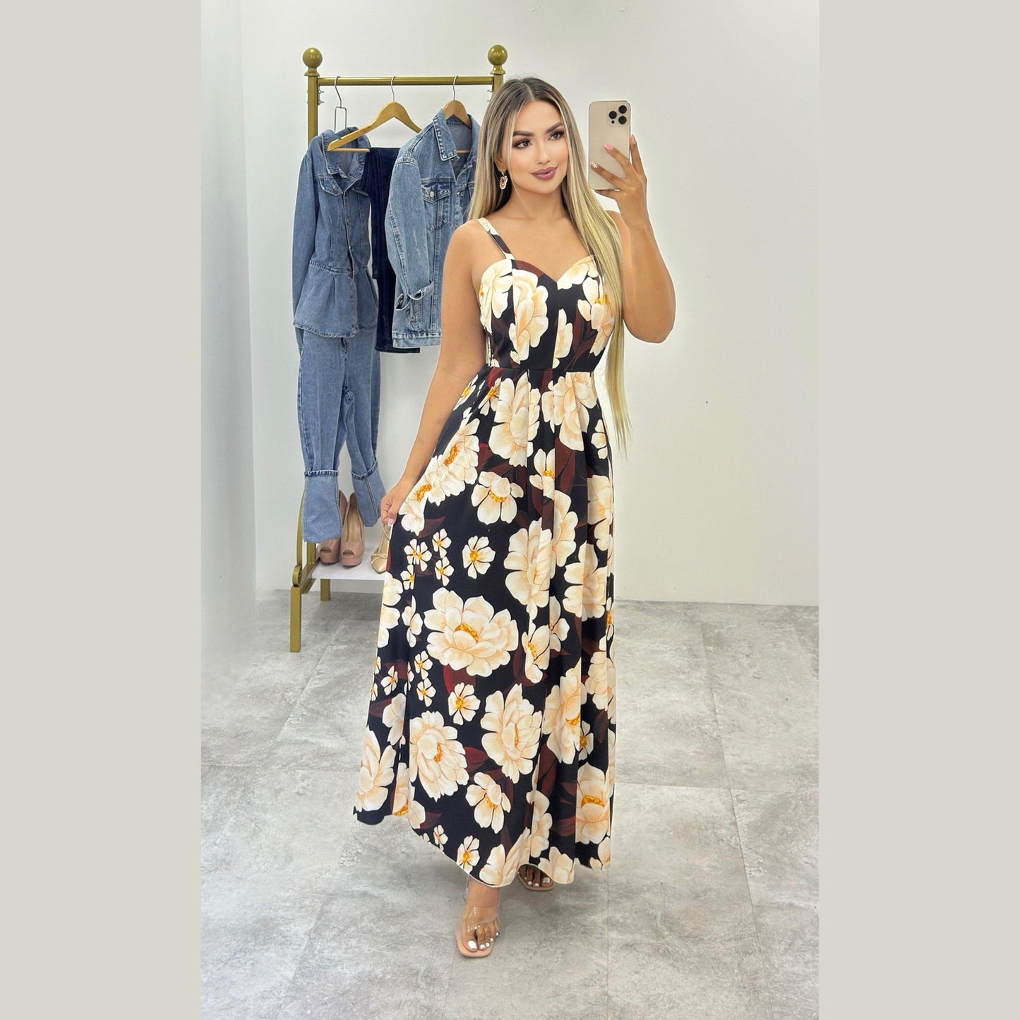 Vestido Largo Floral Mujer Verano Casual Elegante