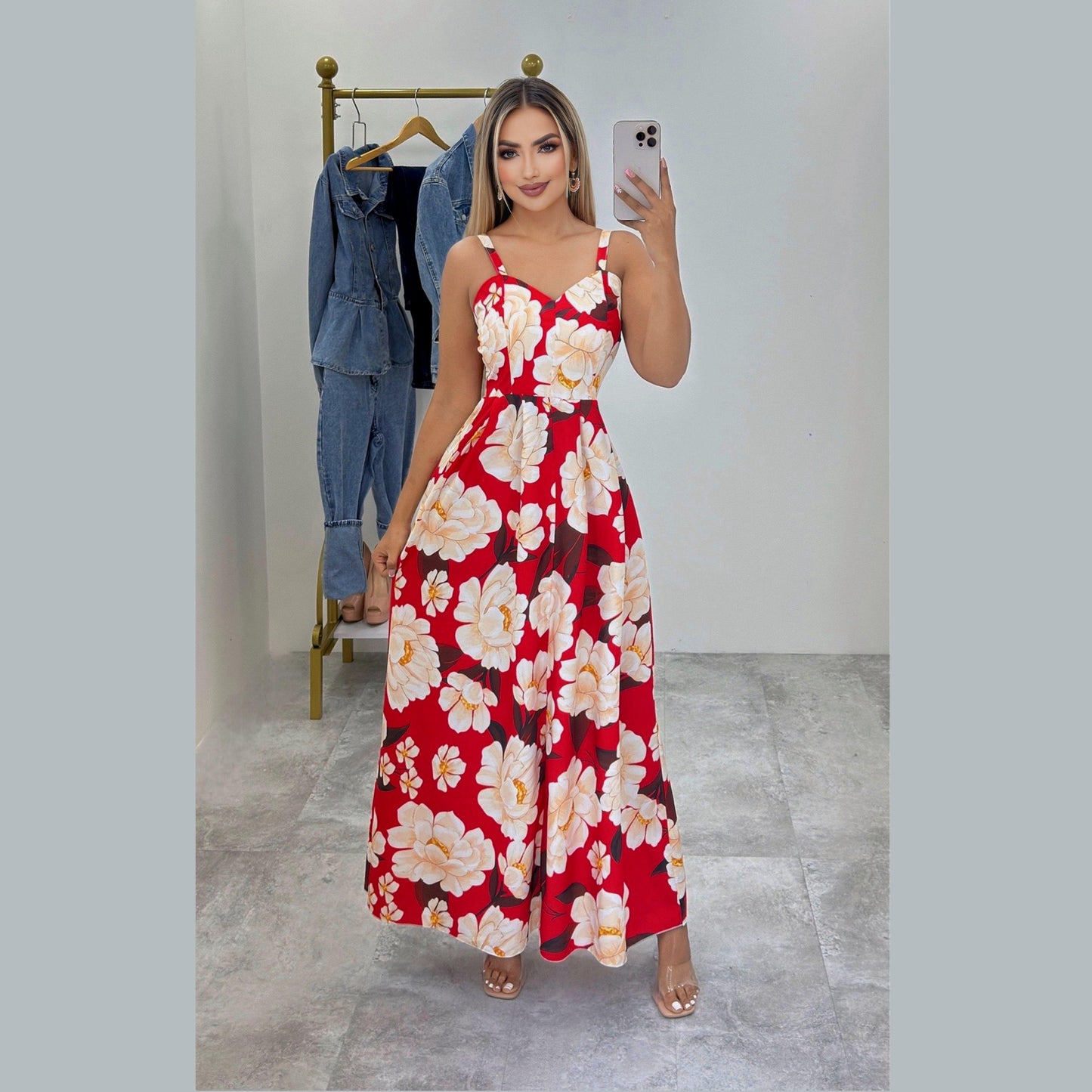 Vestido Largo Floral Mujer Verano Casual Elegante