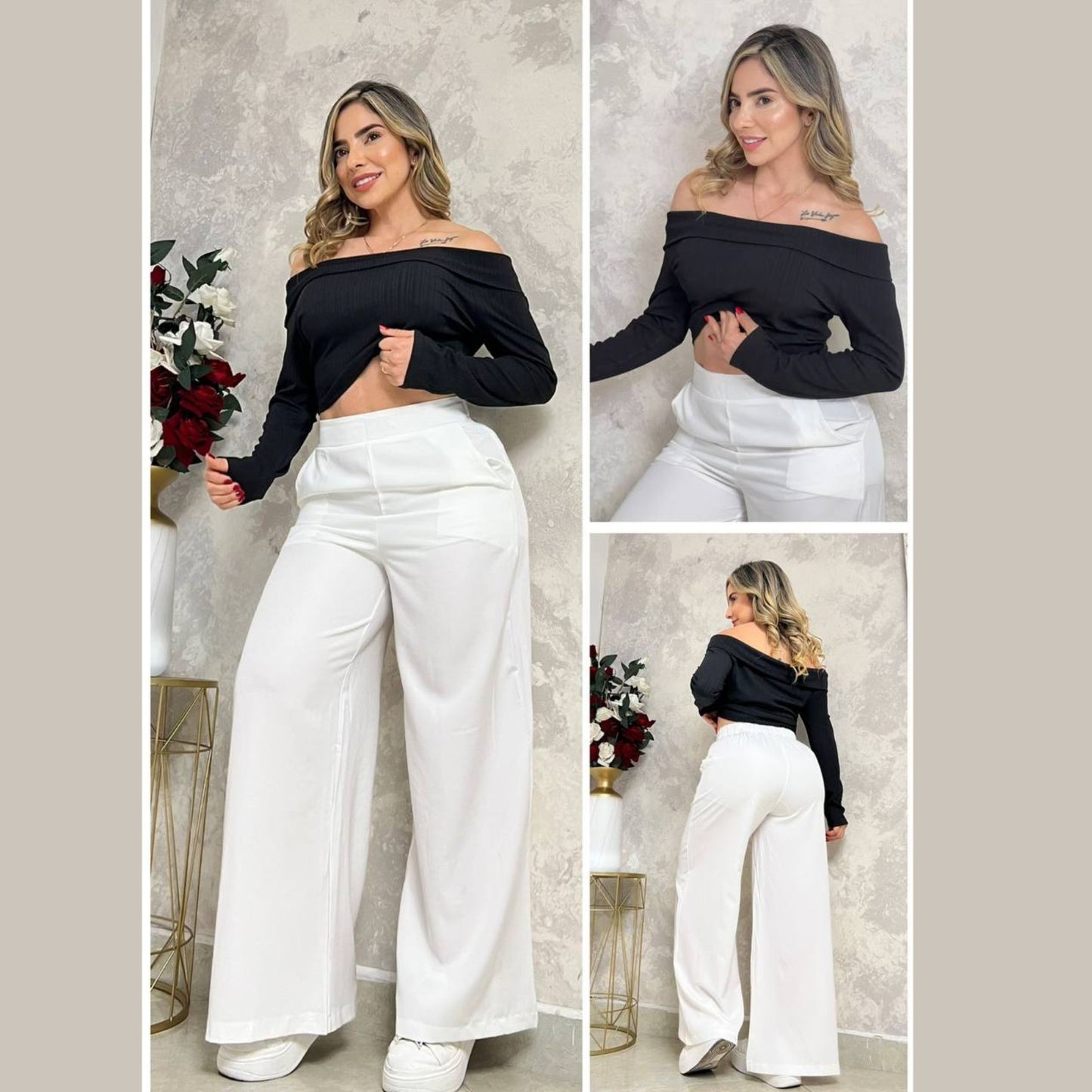 Conjunto pantalón blusa manga larga