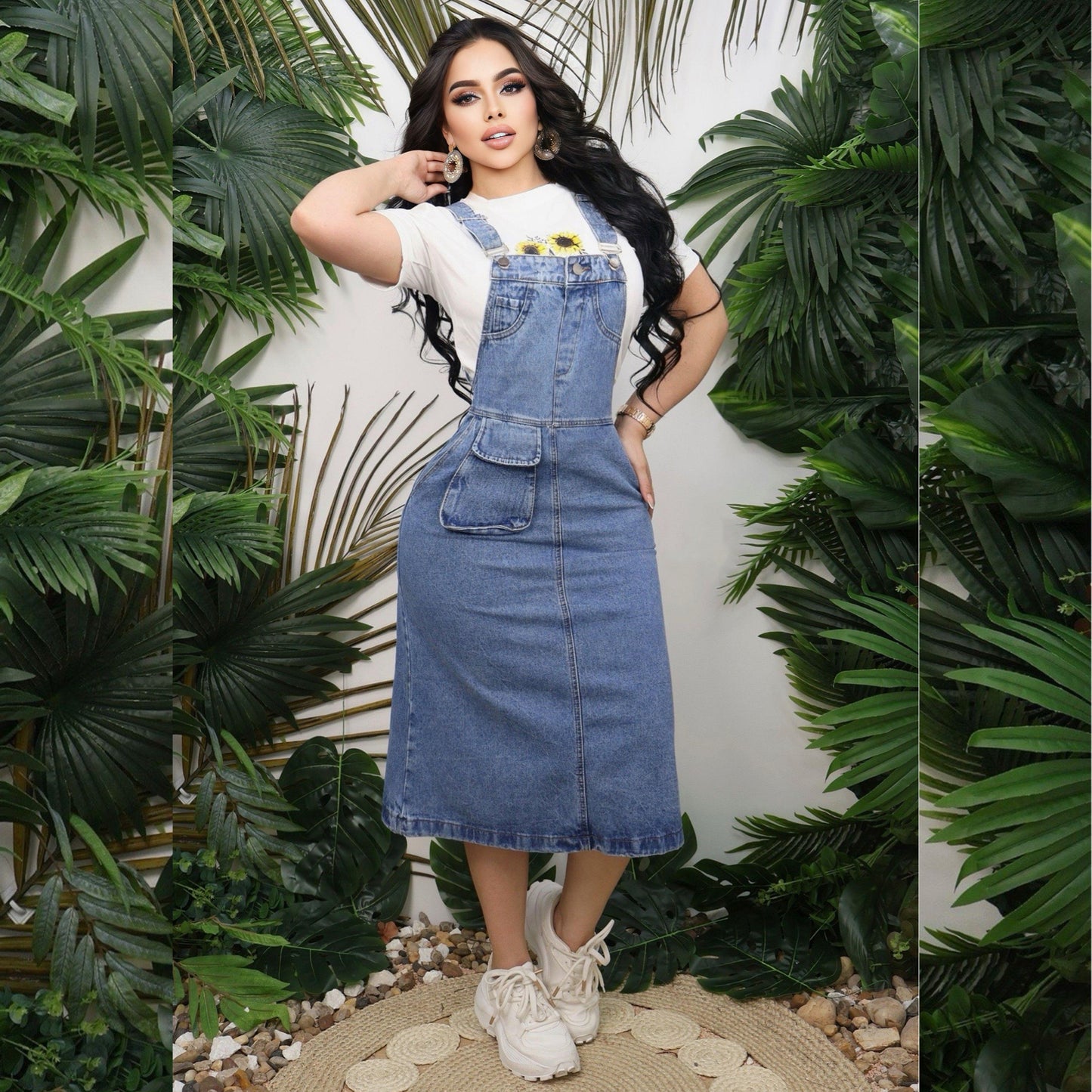 Braga Larga MIDI de Jean Rígido para Mujer Overol Denim Casual