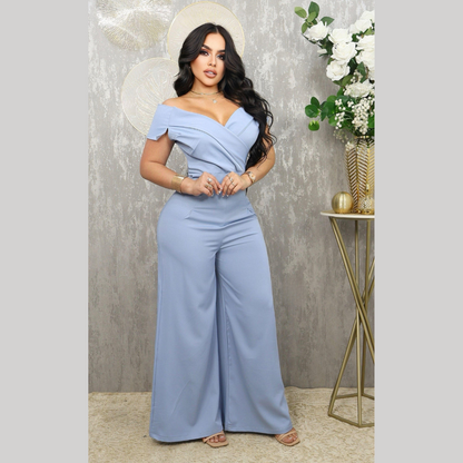 Enterizo de mujer elegante escote en V manga corta