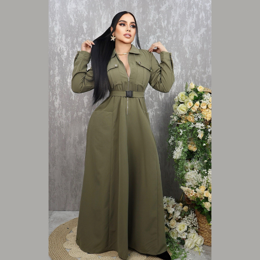 Vestido Largo Casual Elegante Mujer - Estilo Versátil y Cómodo