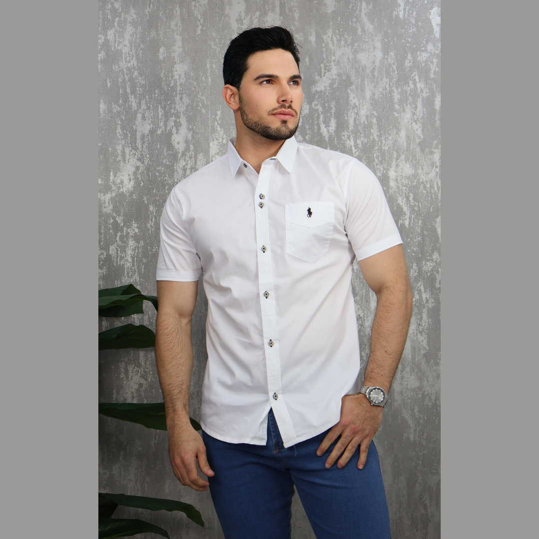 Camisa Casual Manga Corta Para Hombre