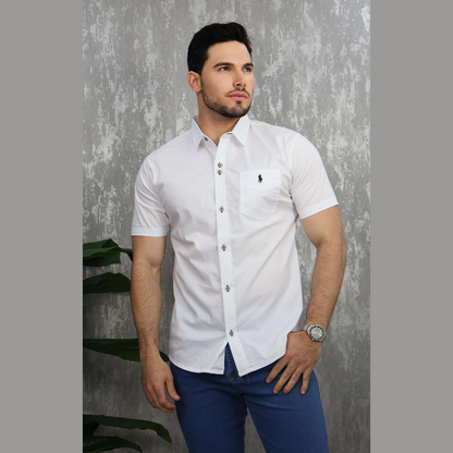 Camisa Casual Manga Corta Para Hombre