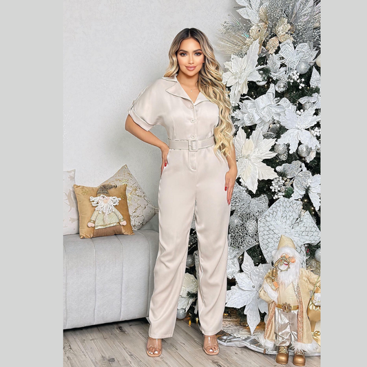 Enterizo largo unicolor cinturón