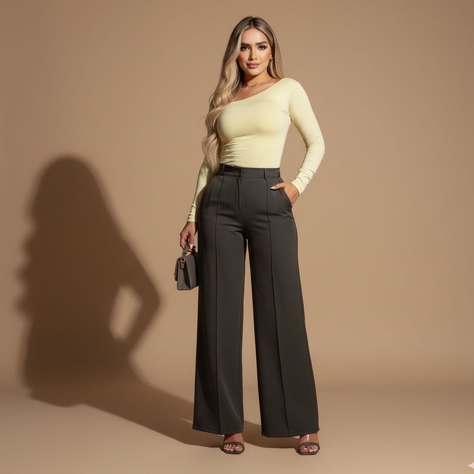 Conjunto para Mujer con Pantalón Palazzo de Tiro Alto