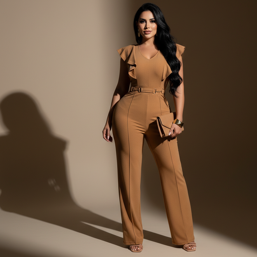 Enterizo Aurelia de Corte Recto con Detalle en Cintura