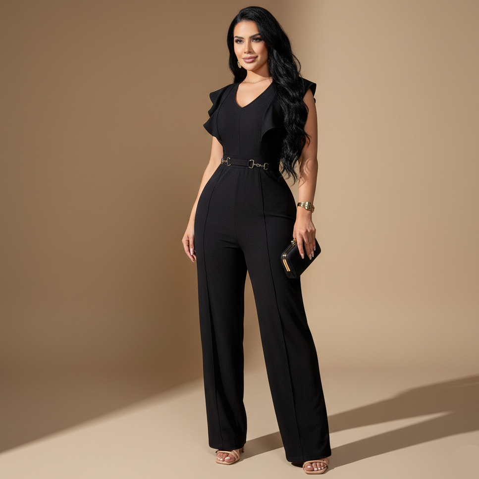 Enterizo Aurelia de Corte Recto con Detalle en Cintura