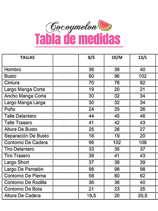 Tabla de medidas