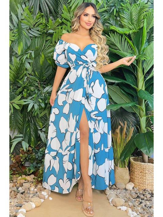 Maxi vestido estampado tropical