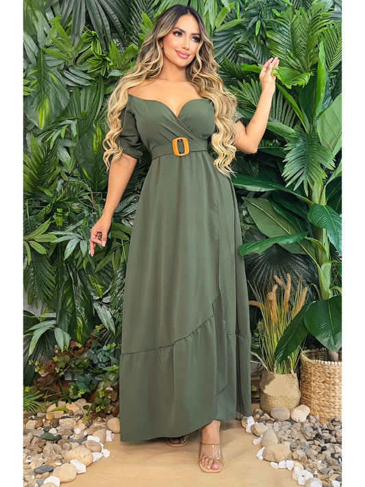 Maxi vestido unicolor