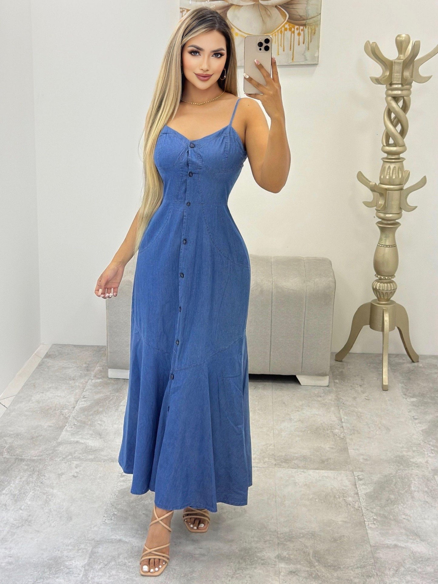 Vestido chambray MIDI