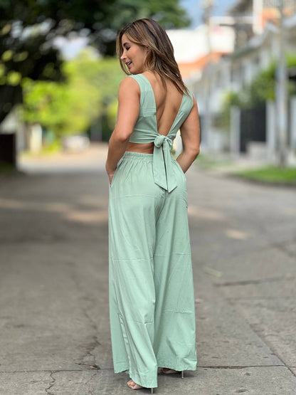 Conjunto lindo pantalón unicolor