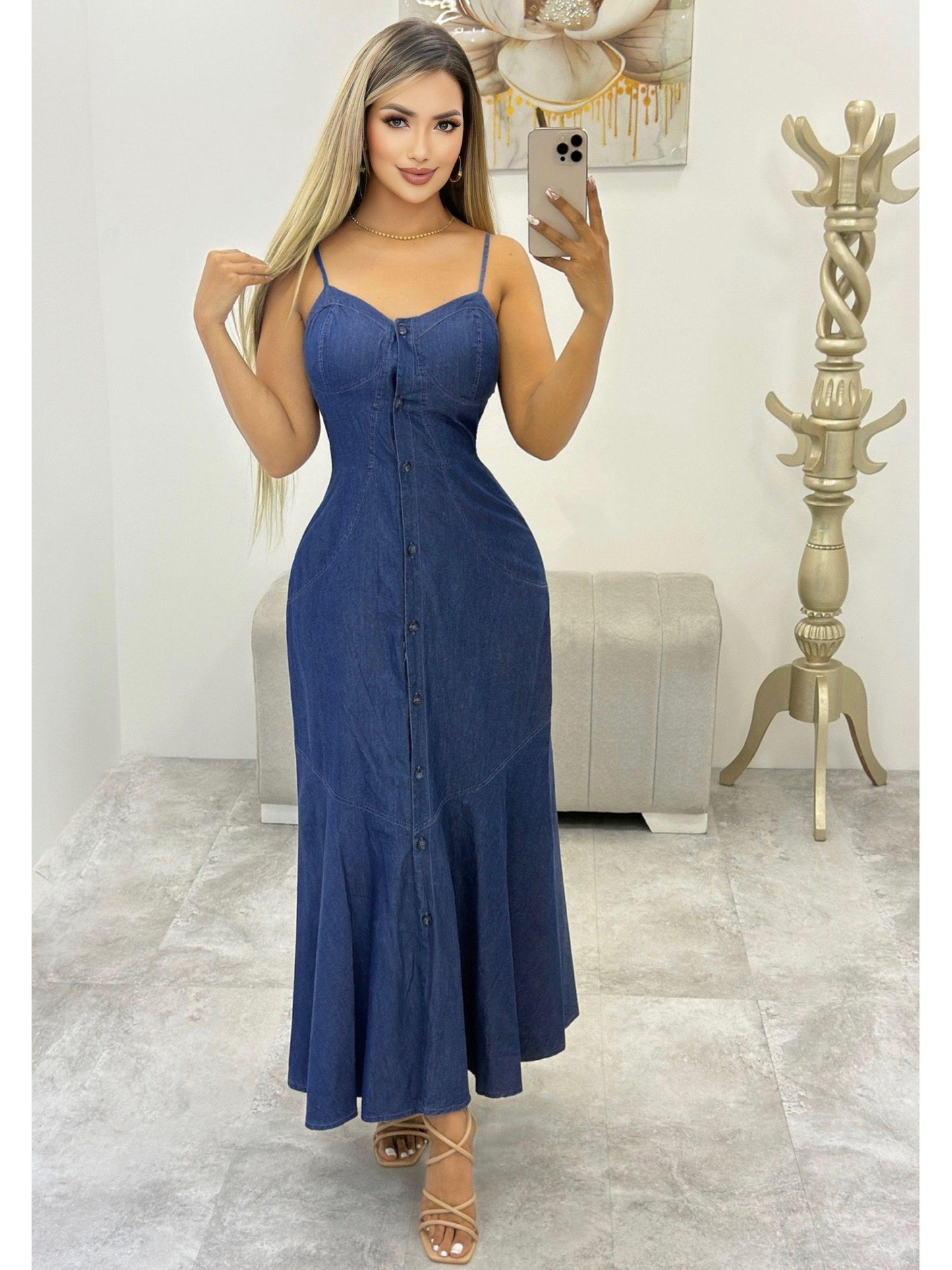 Vestido chambray MIDI