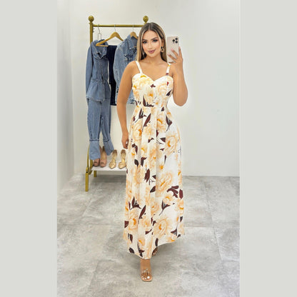 Vestido Largo Floral Mujer Verano Casual Elegante