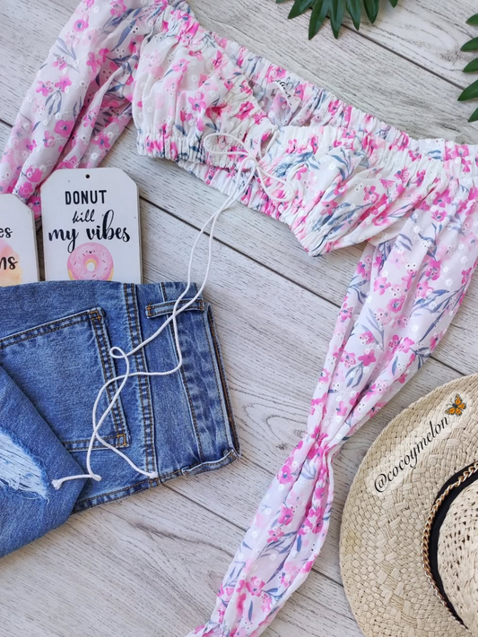 Blusa ojalillo estampado lindo